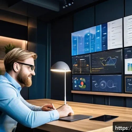 Home 31 광고홍보사와 고객 중심 광고 캠페인 - A modern Dutch marketing office scene with diverse professionals collaborating around a digital dash...