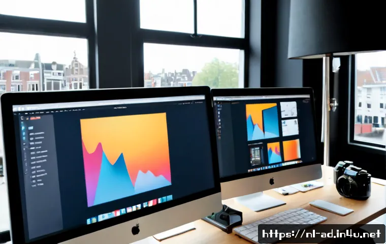 Home 17 광고홍보사와 AI 광고 시스템 - Photorealistic modern Dutch advertising agency workspace in Amsterdam, diverse creative team collabo...